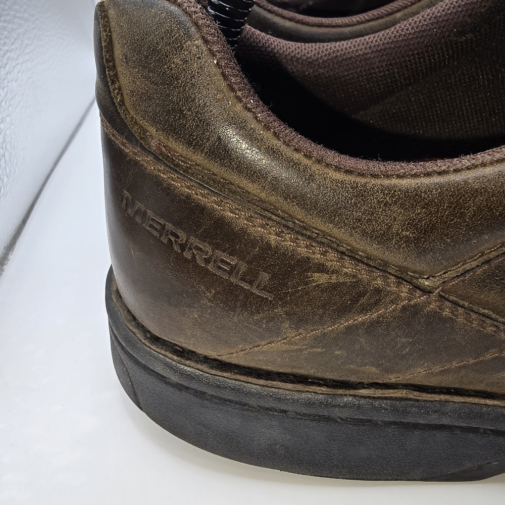 Merrell Men's Brown Leather Casual Walking Shoes Size 9.5 Lace Up Comfort - Picture 3 of 8